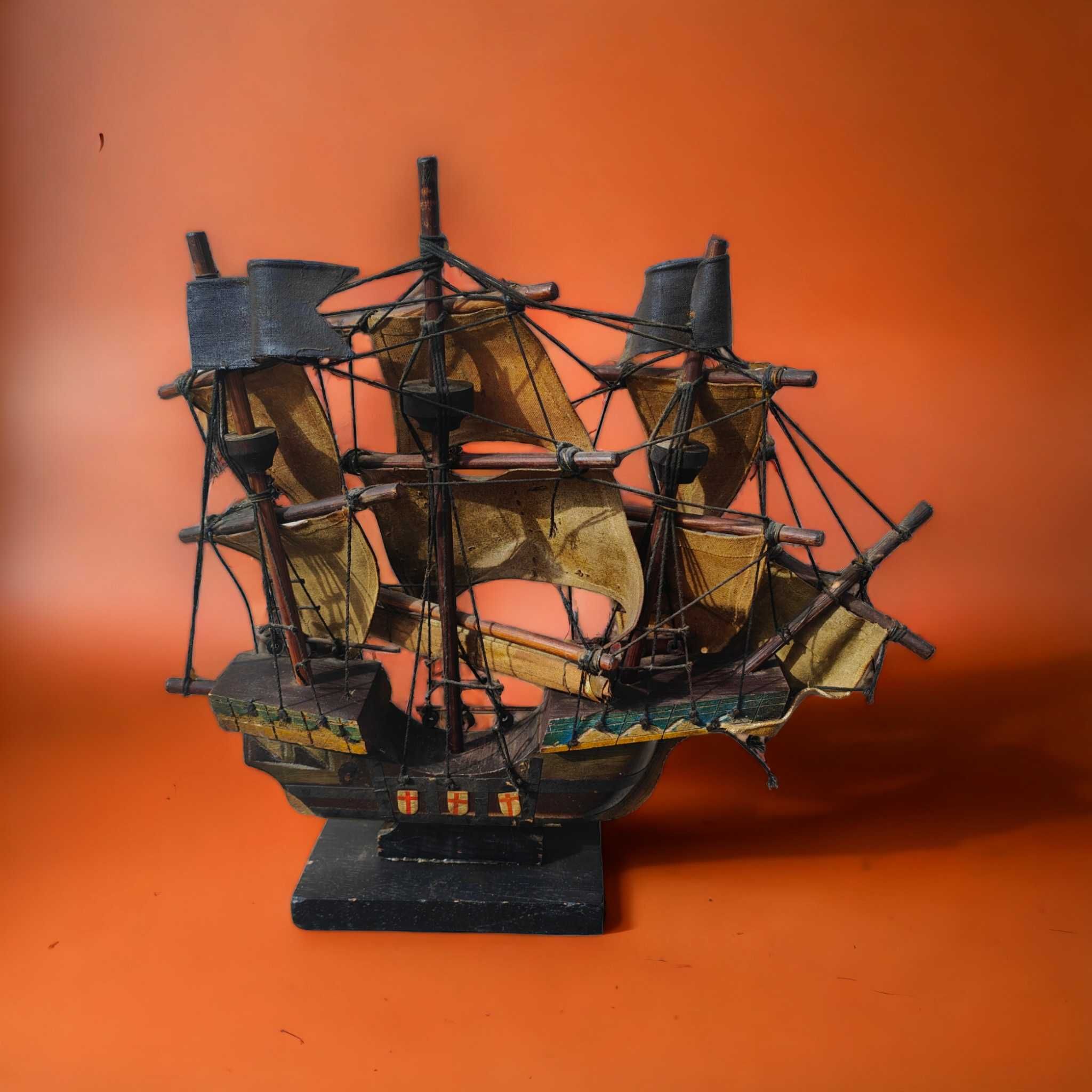 Barcă Vintage de Colecție "Albatross"  Din Lemn Și Pânză