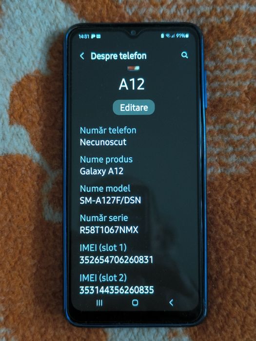 Samsung A12 SM-A127F/DSN stare foarte bună