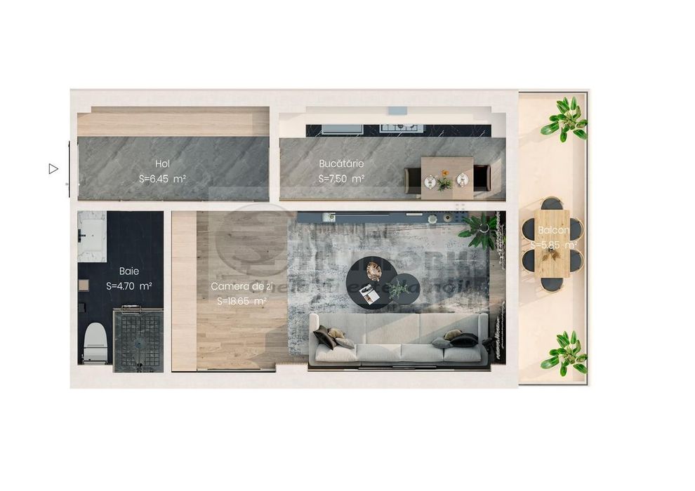 Apartament spațios 1 cameră, 43mp - Finisaje Premium- Valea Lupului