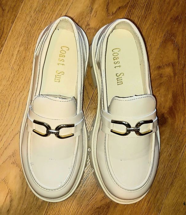 Mocasini dama bej, piele ecologica lacuitaa, casual