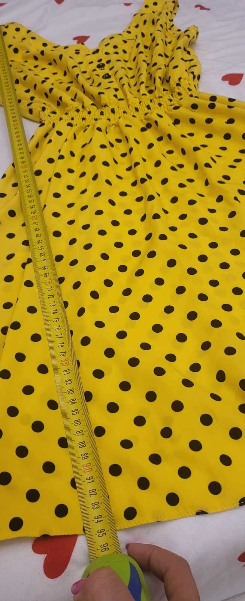 Лятна рокля жълта на точки