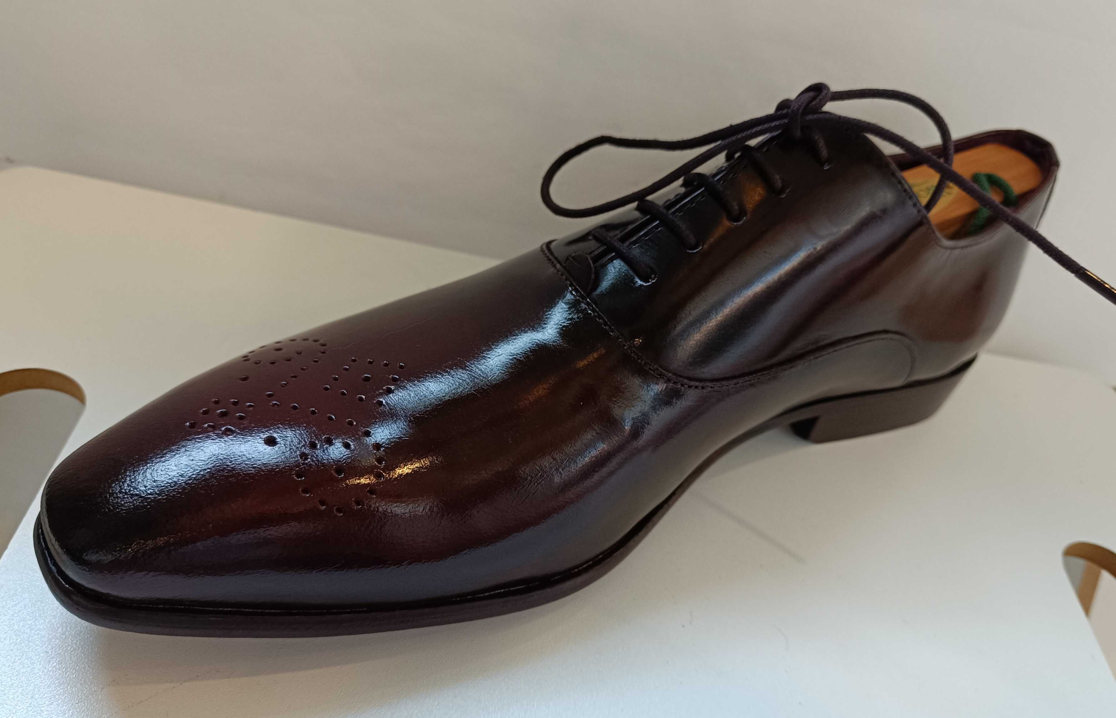 Pantofi oxford 43 de lux lucrati manual Mc Finlay Italy NOU piele nat