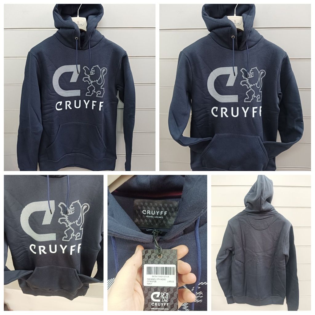 Оригинален суичър Cruyff Diagonal L , XL с качулка нов мъжки горнище