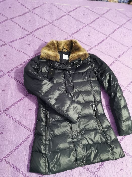 S13 geaca Parka cu puf de gâscă și blana naturală XS