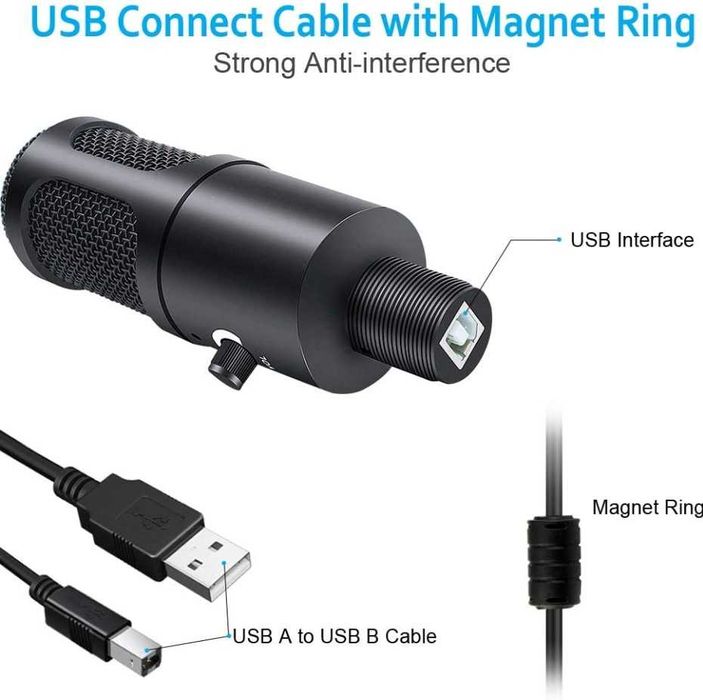 Microfon de studio profesional cu fir USB