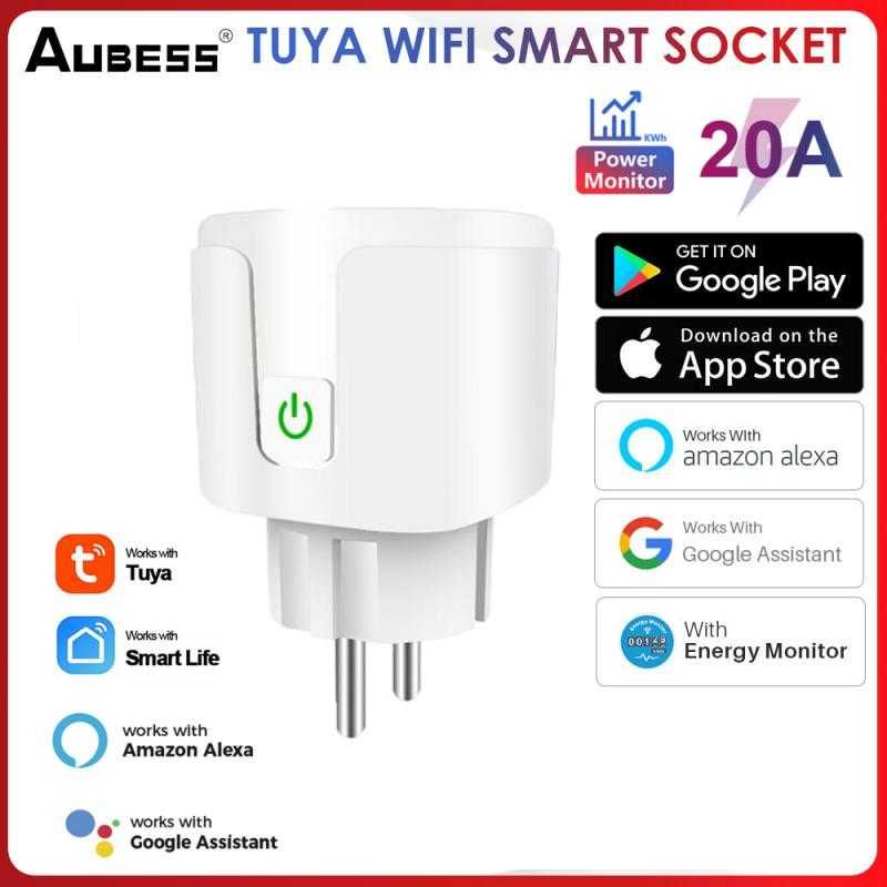 Priza Inteligenta Aubess 20A Smart, 4400W, Wifi, Grafic Energie Tuya