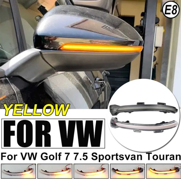 Динамични бягащи мигачи за огледалата за VW Golf Golf Sportsvan Touran