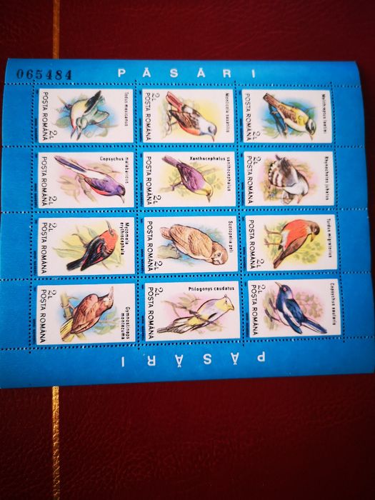 Timbre Pasari bloc de 12