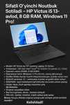 HP Victus i5 13-
avlod, 8 GB RAM, Windows 11
Pro!