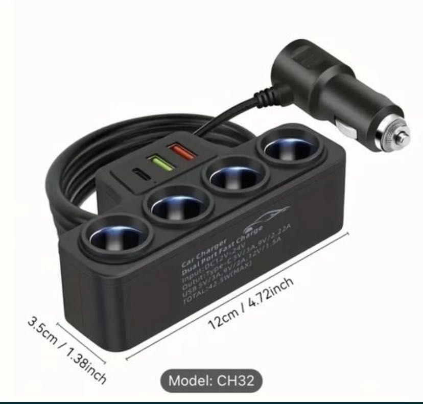 Adaptor auto 4 în 1 pentru mașină