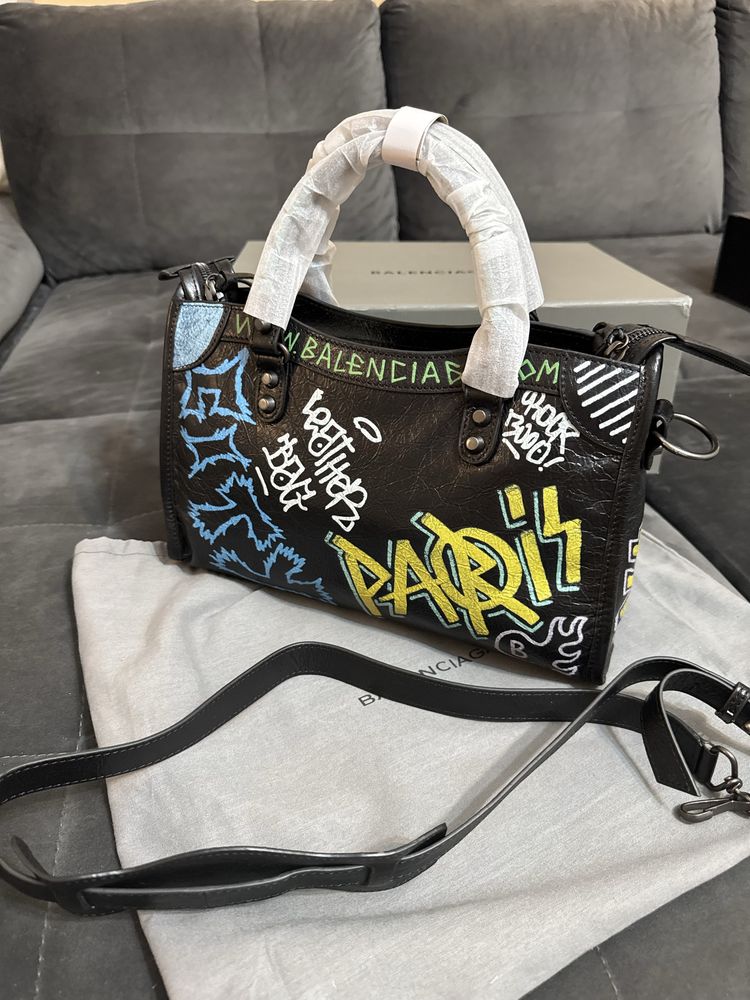 Poseta Balenciaga Graffity City - 30cm/piele naturala/premium/video