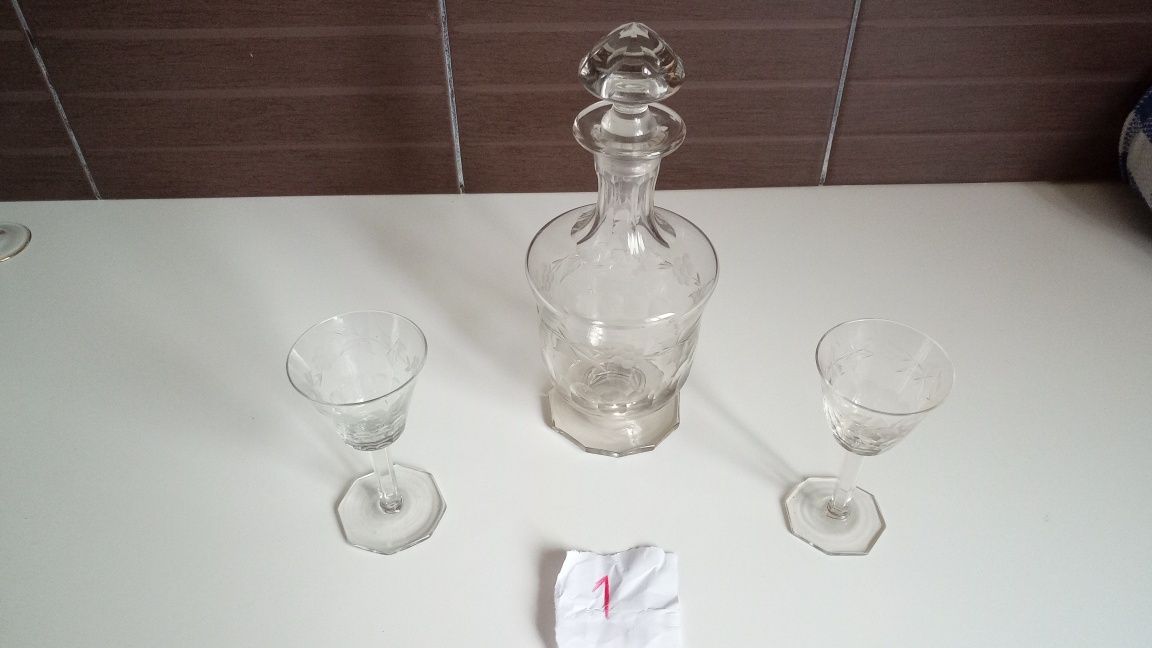 Pahare +decantor,vaza motiv japonez