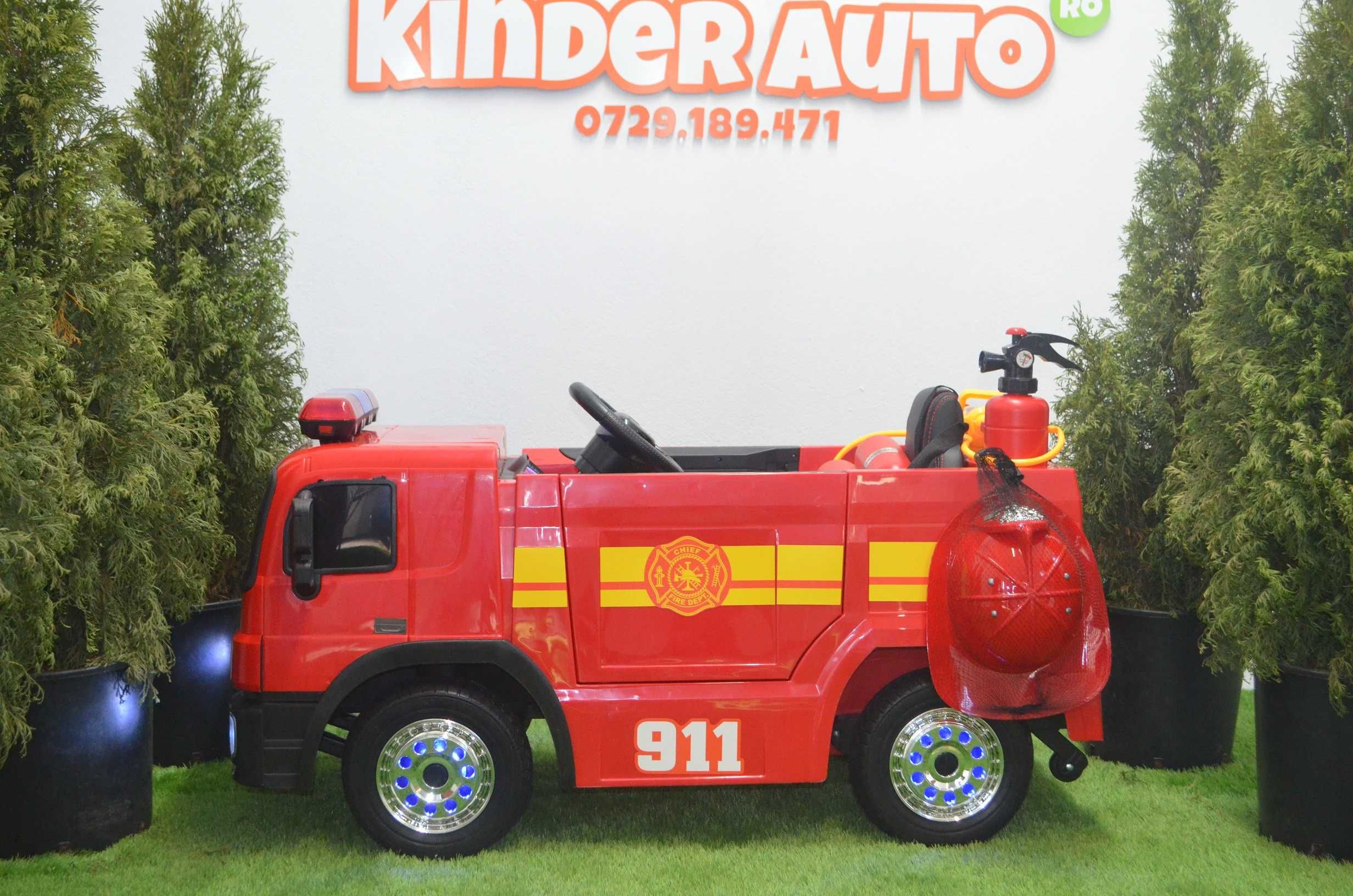 Masinuta electrica de pompieri Hollocy FireTruck 2x45W 12V