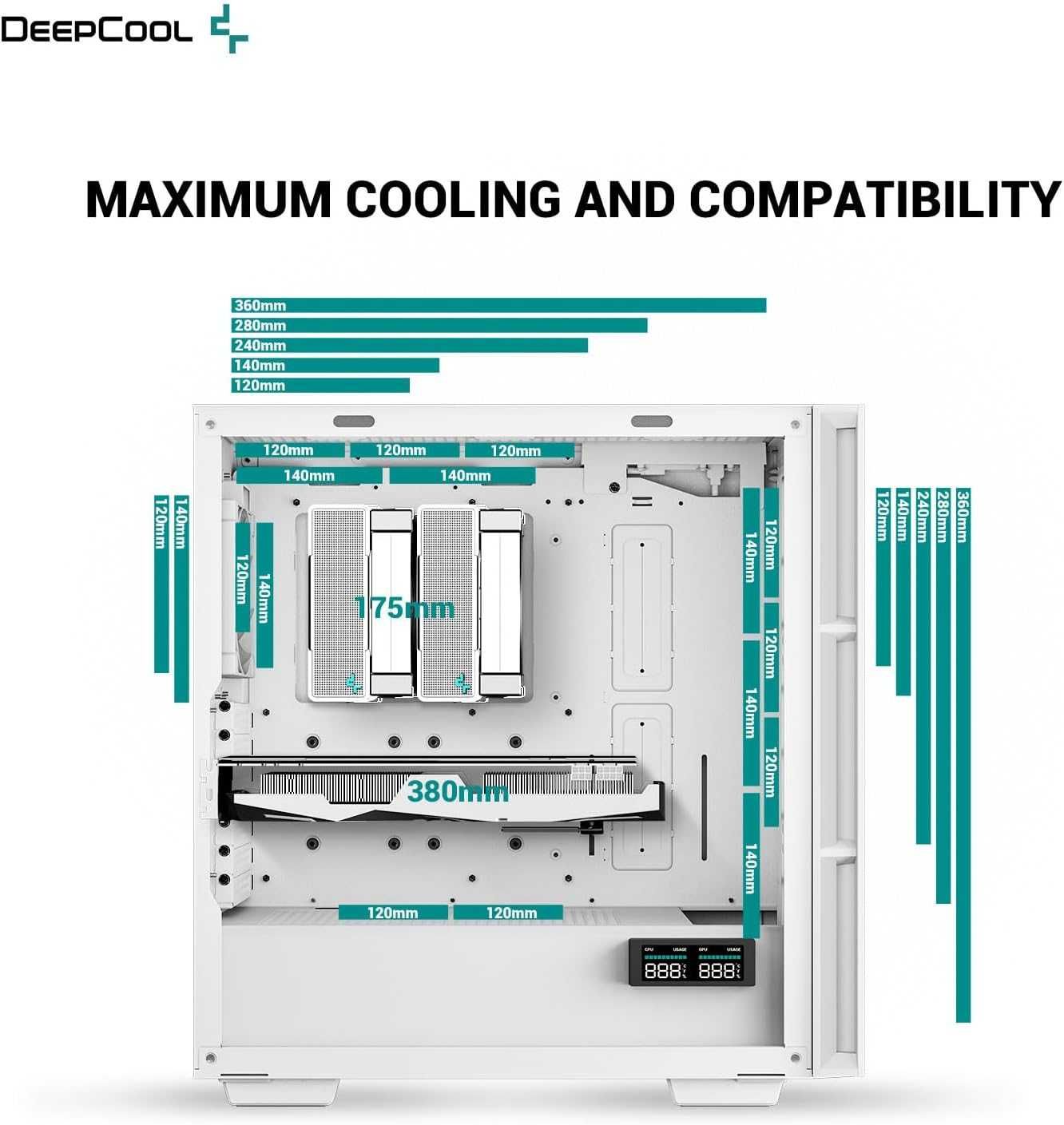 Кейс (корпус) Case Deepcool CH560 DIGITAL / WHITE / DISPLAY
