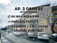 Ap. cu 3cam + Boxa, Ultracentral, 2 bai, 80 mp, decomandat |VIDEO