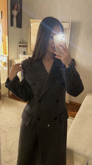 Приталенный пальто из 100% шерсти