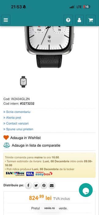 Smartwatch Amazfit Active 2 Square Black / NOU Sigilat