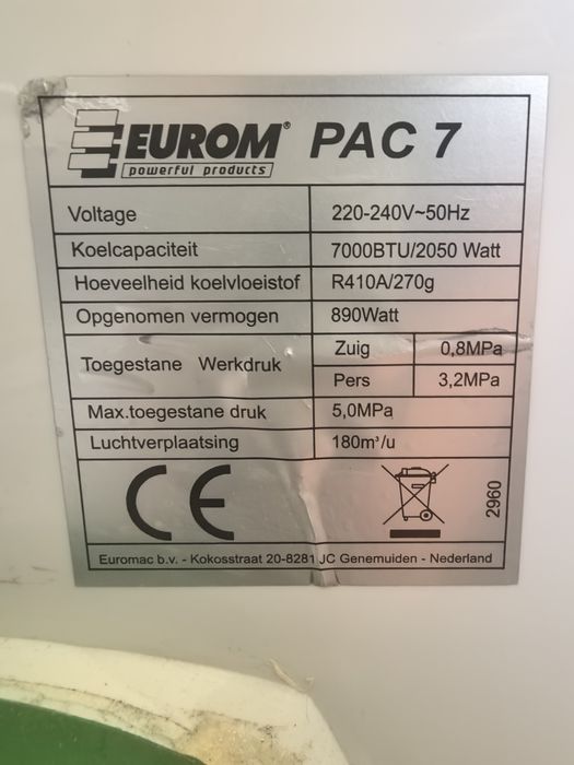 Мобилен климатик eurom с компресор