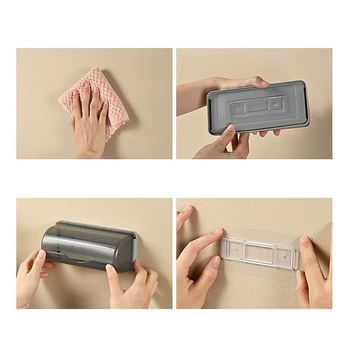 Dispenser pentru saci gunoi, autoadeziv detasabil