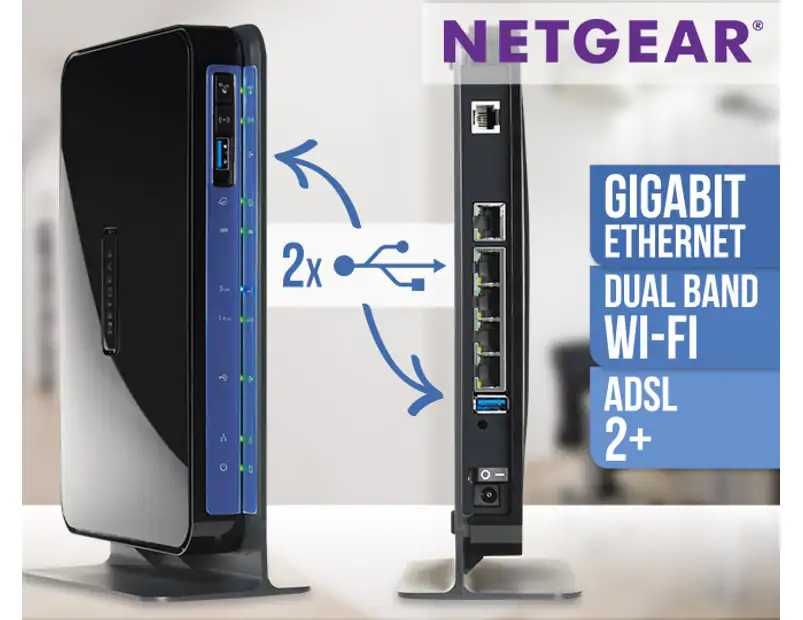 Модем Netgear DGND3700 N600 Dual-Band ADSL2+ Modem. Роутер. Wi Fi.