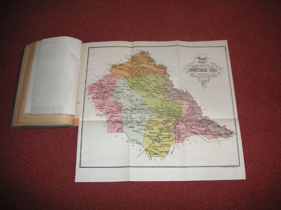 Geografia judetului Iasi - 2 harti atasate - Constantin Tincu - 1893