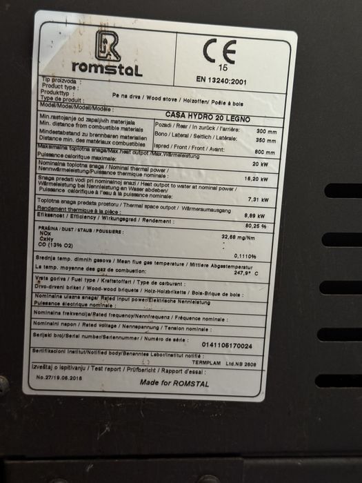 Centrala lemne CASA HYDRO 20 LEGNO