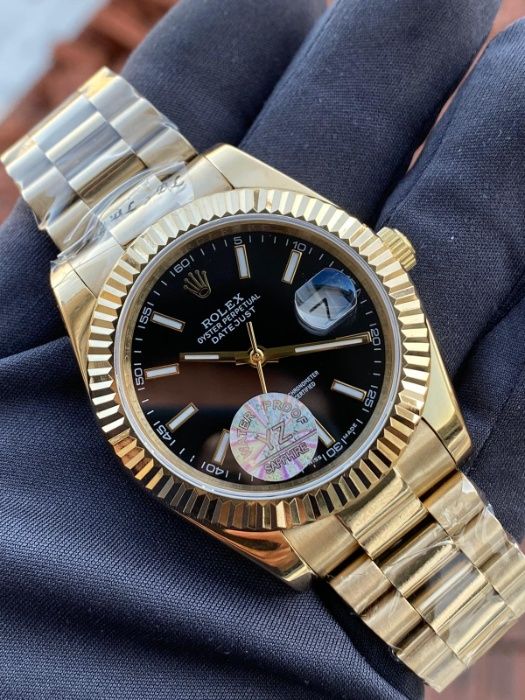 Rolex Date Just 40 mm Full Gold black Dial