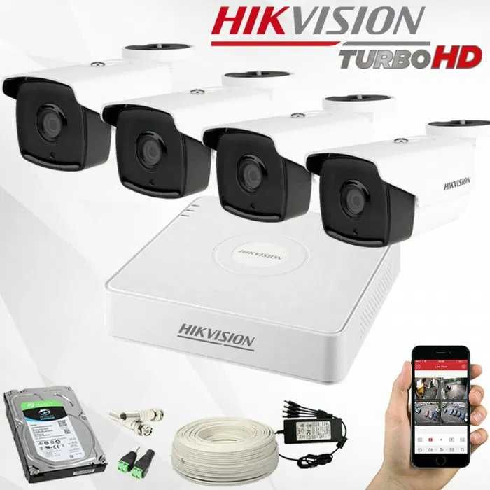 Готовый  4 штук камеры видеонаблюдения HIKVISION  AHD
оптовый магазин