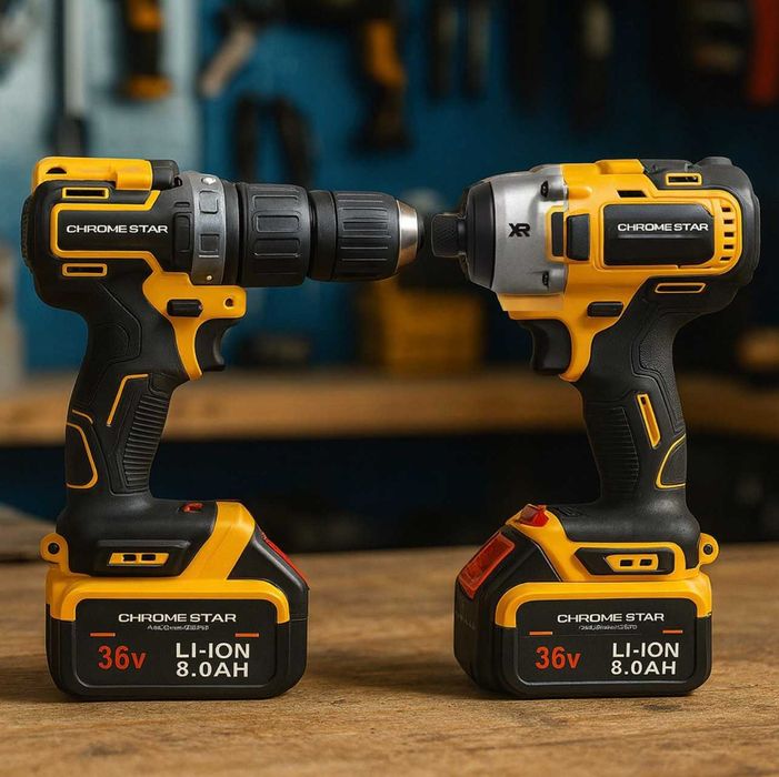 Комплект акумулаторен безчетков импакт и винтоверт 36V 8Ah KraftRoyal