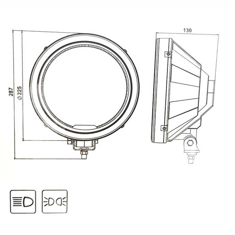 LED халоген, кръгъл, 12-25V, 28.7 см