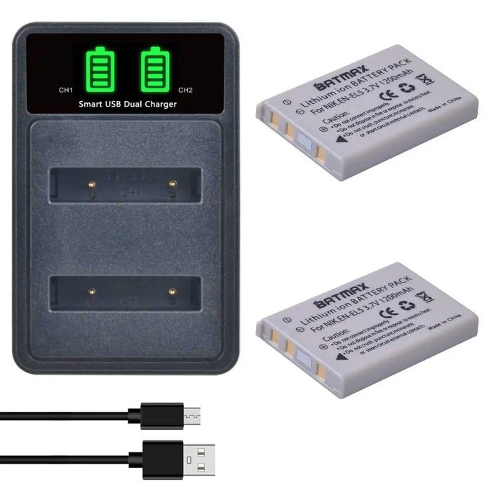 Set 2 acumulatori EN-EL5 + incarcator Nikon P530 P520 P100 P5100 P6000