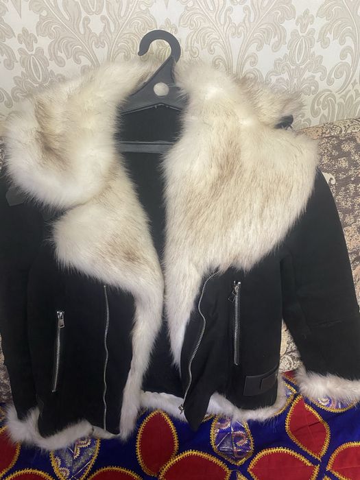Стильная женская дубленка с мехом