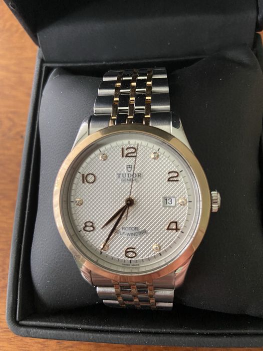 Ceas Tudor 1926, otel/au si diamante; 41 mm, impecabil. Pret fix.