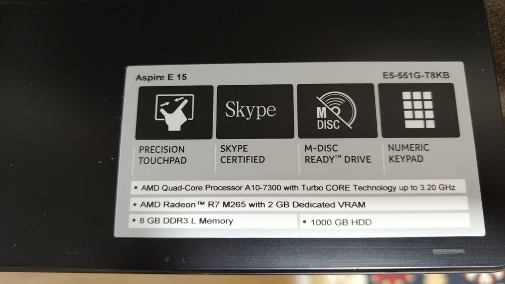 Acer Aspire E15 AMD A10