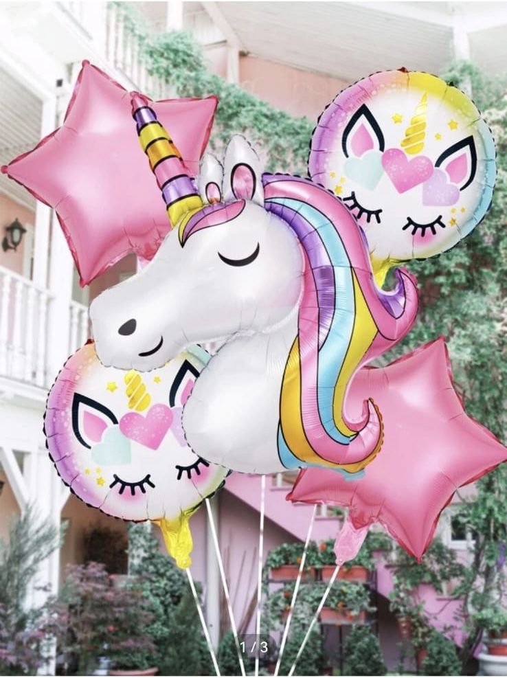 2 Seturi (1 balon forma unicorn și 4 forme)