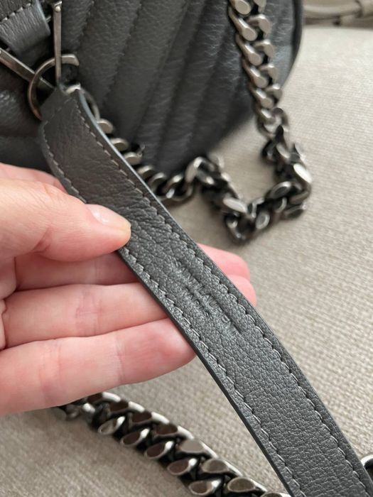 Тъмно сива чанта YSL