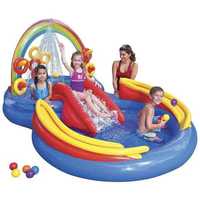 Piscina gonflabila cu tobogan 2.95 x 1.90 x 1.35 M, Intex Rainbow