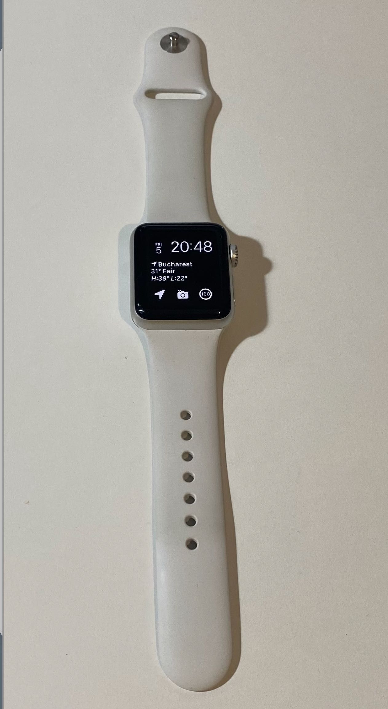 Apple Watch 3, GPS, 38mm, White Sport Band + alte 5 curele