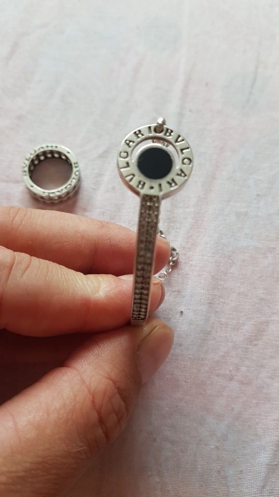 Set argint 925 Bvlgari dama,pietre stralucitoare,Italy model elegant,