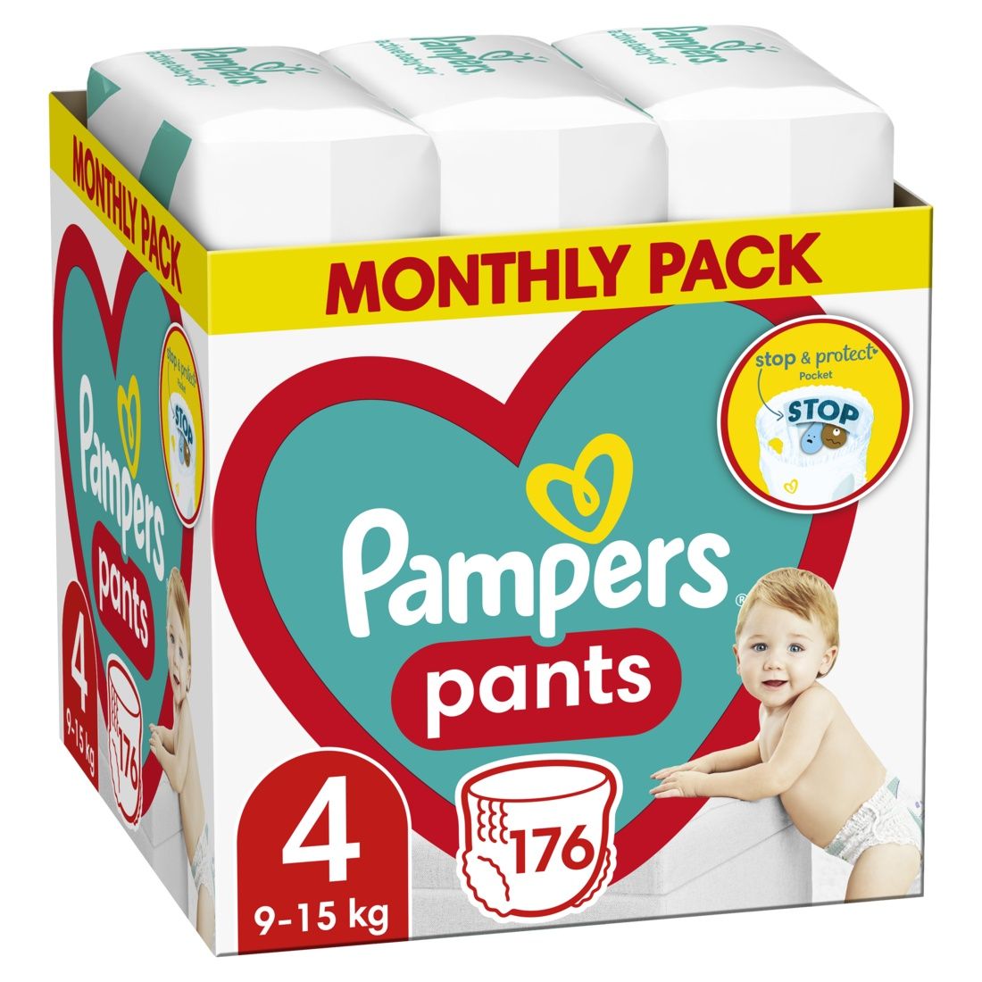 Бебешки пелени гащи Pampers, размер 4 за 9-15кг