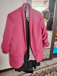 Пиджак розовый с длинными