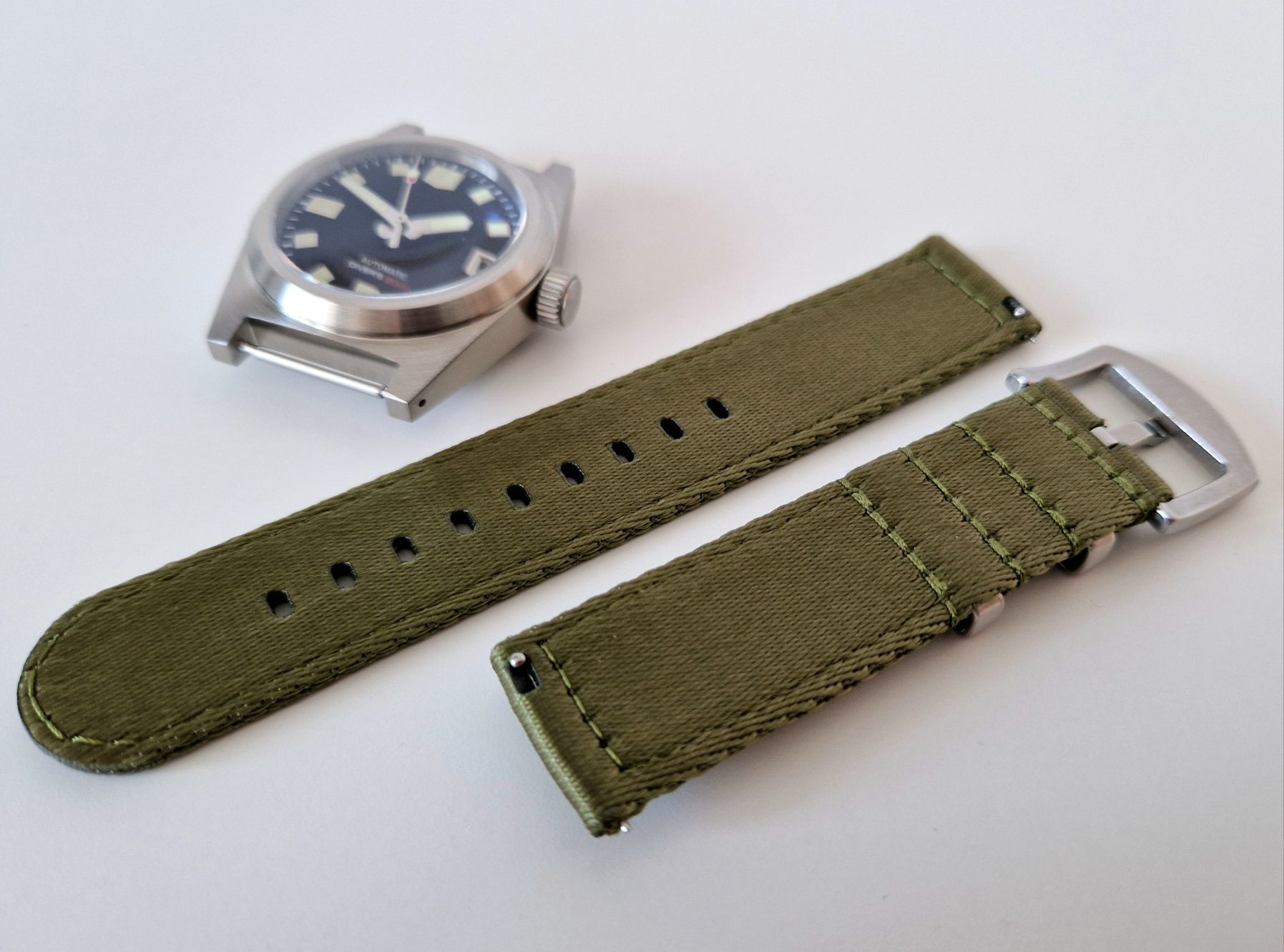 Bratara ceas Nato strap, OD green, nylon, 22mm, nou