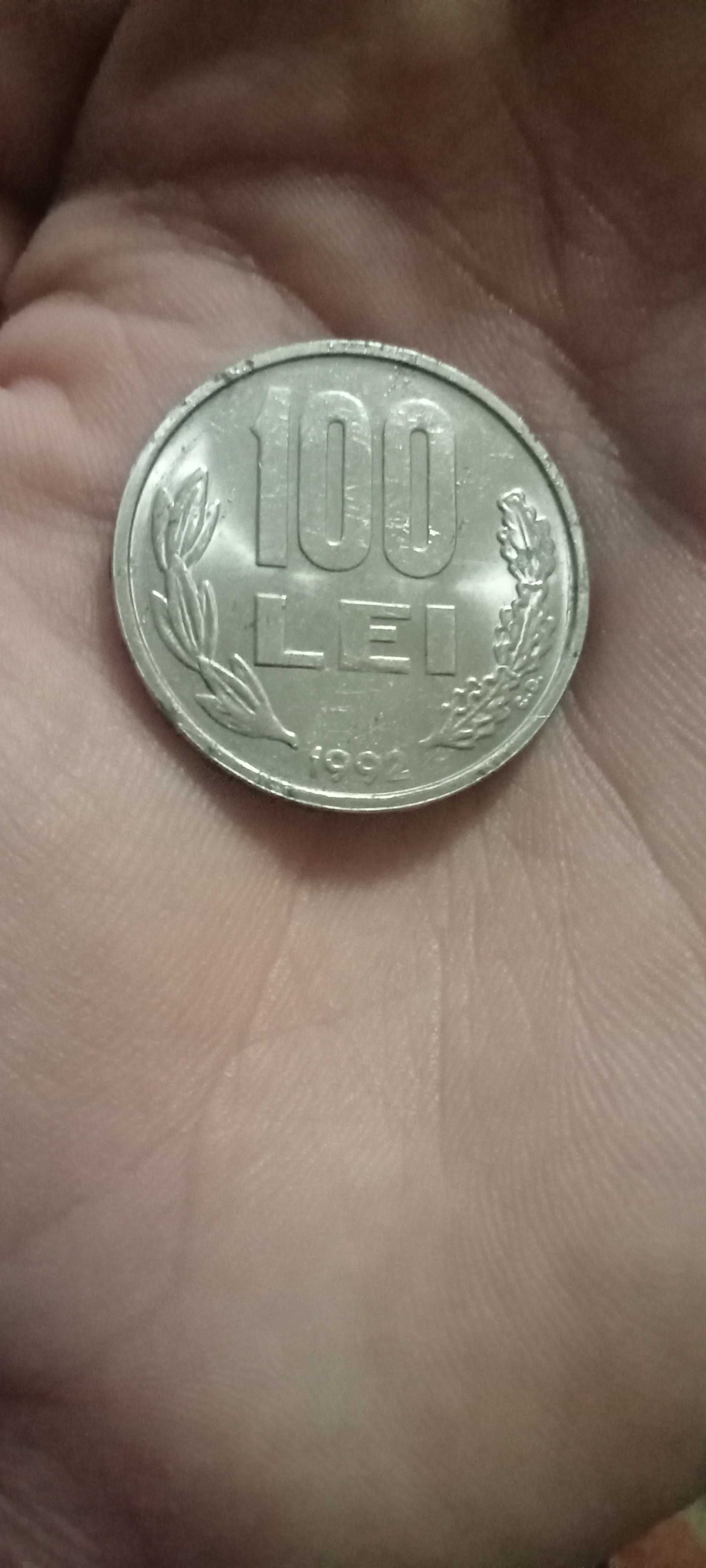 Monedă de 100 lei    anul   1992