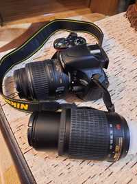 Camera foto Nikon D 5100 cu două obiective 18-55,55-200