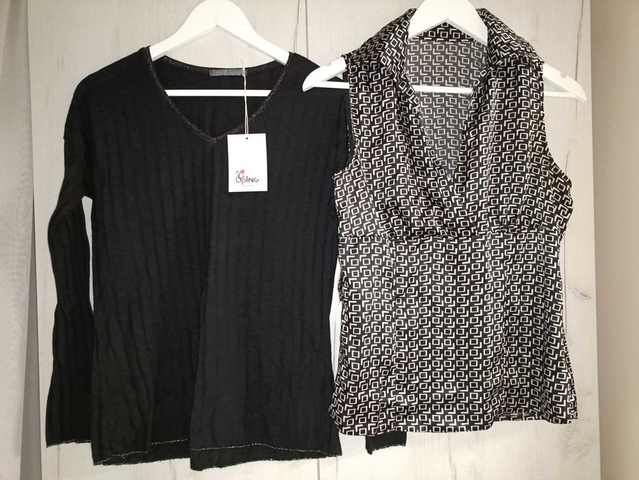 Pulover lână cu angora și cămașă