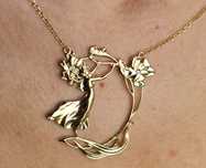 Colier din aur galben 14 cu diamante naturale