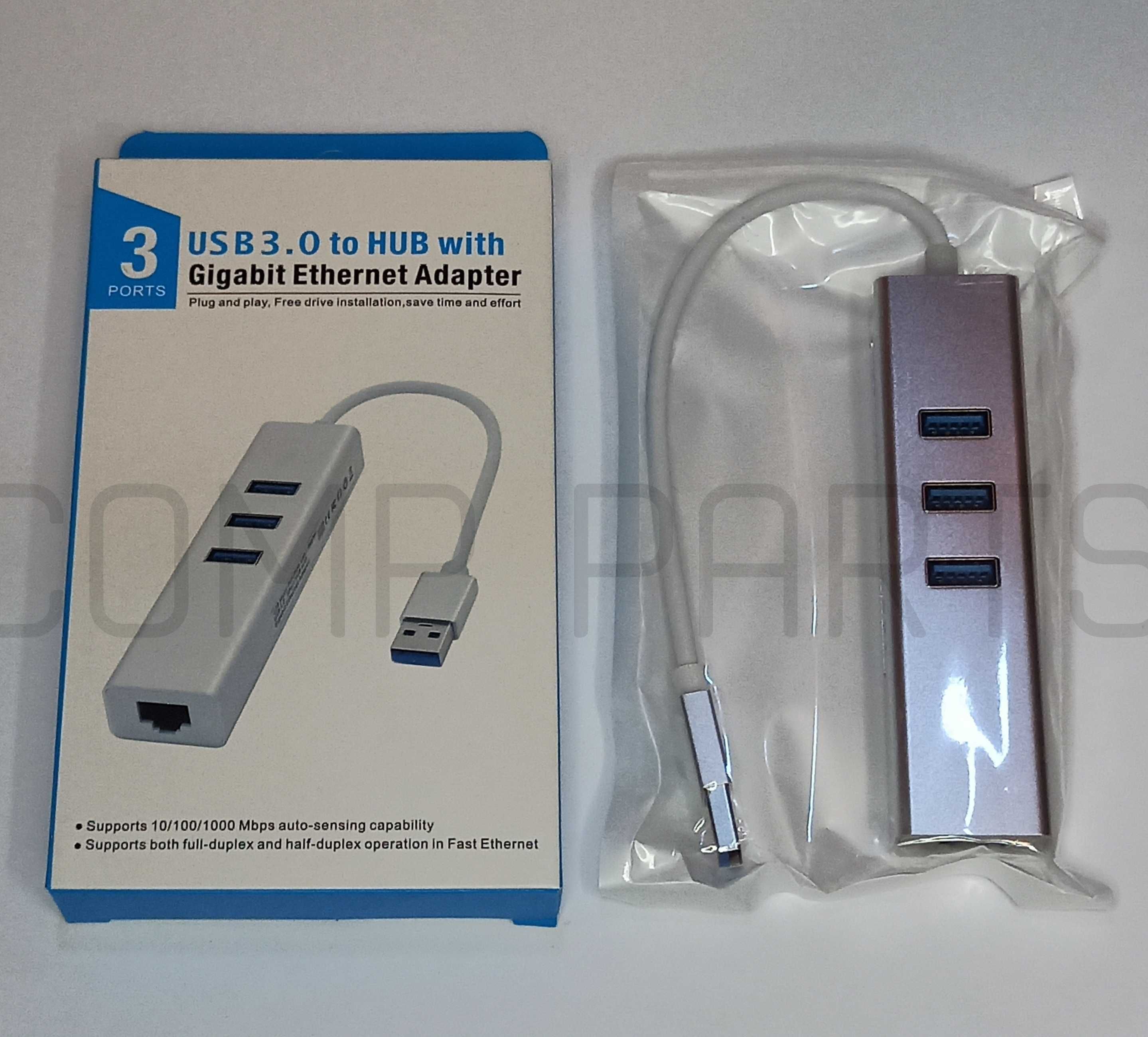 USB-хаб на 3 порта + сетевой LAN адаптер