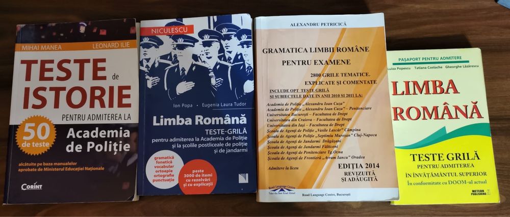 Cărți pentru admiterea la Academia de Poliție, școli de subofițeri