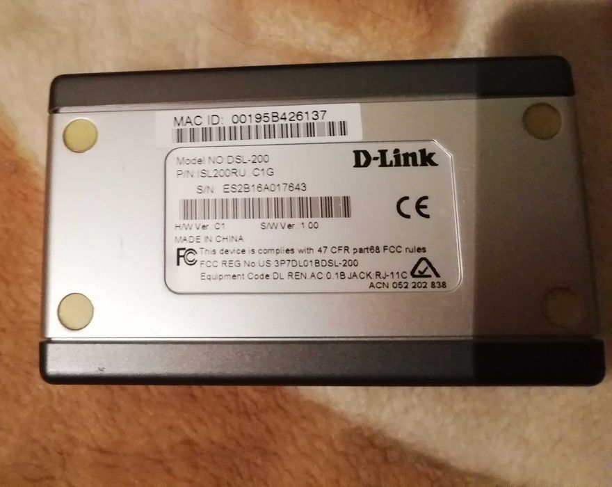 Модем D-link , без поддержания функции wi-fi со сплитером