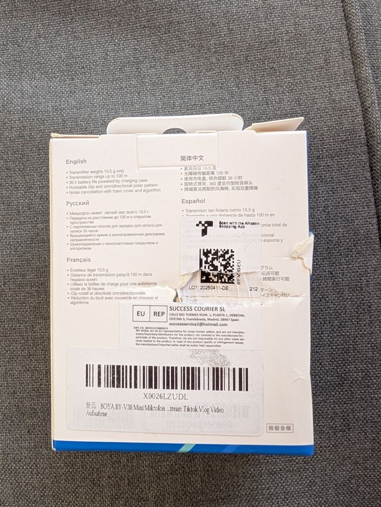 NOU - Microfon Lavaliera Wireless Boya BY-V30 - 2TX+1RX-Android/Iphone